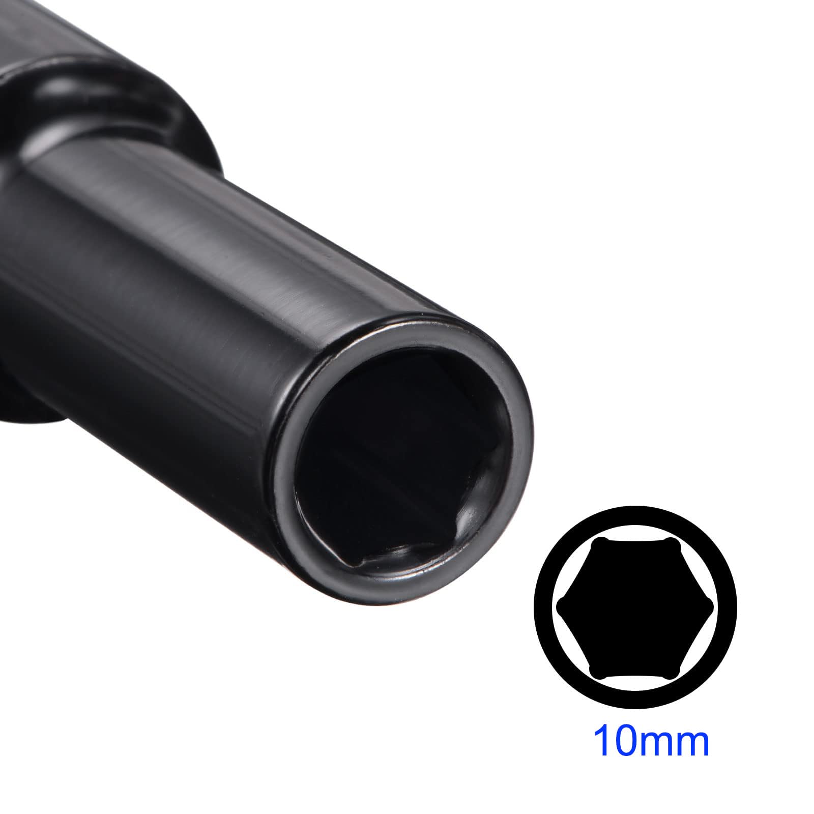 MACHSWON 2Pcs 1/2 Inch Drive - 10mm Deep Impact Socket with 6 Point Design, Heat-Treated Cr-V Steel 78mm Length, Metric Sizes - Image 3