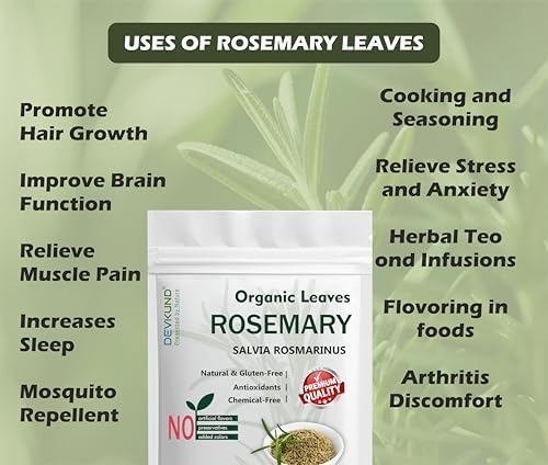 Image of Rosemary Leaves, Natural Dried Herbs for Hair Growth, Hair Fall Control, 200g Pack with Spray Bottle for DIY Hair Care