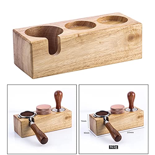 Dolity Beech Wood Manual Coffee Tamper Holder Coffee Powder Maker Rack Tool Accessory Espresso Latte Art Pen Stand - Wood Color 3 Holes A - Thumbnail 6
