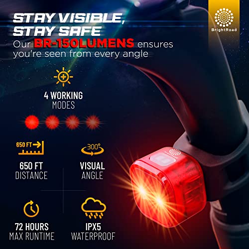 Brightroad - Usb Rechargeable Bike Tail Light, Super Bright Bicycle Led Rear Flashlight For Maximum Visibility, Impressive & Luxurious Design, Ipx5 Waterproof, Red Back Light For Safety Cycling #TOP1