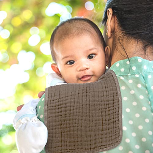 Image of Tallew 8 Pack Muslin Burp Cloths and Baby Bibs for Boy Girl 20 inch x 10 inch Cotton Baby Bandana Drool Bibs Muslin Burp Cloths Absorbent Rag for Newborn Toddler Infant Gifts(Elegant Color)