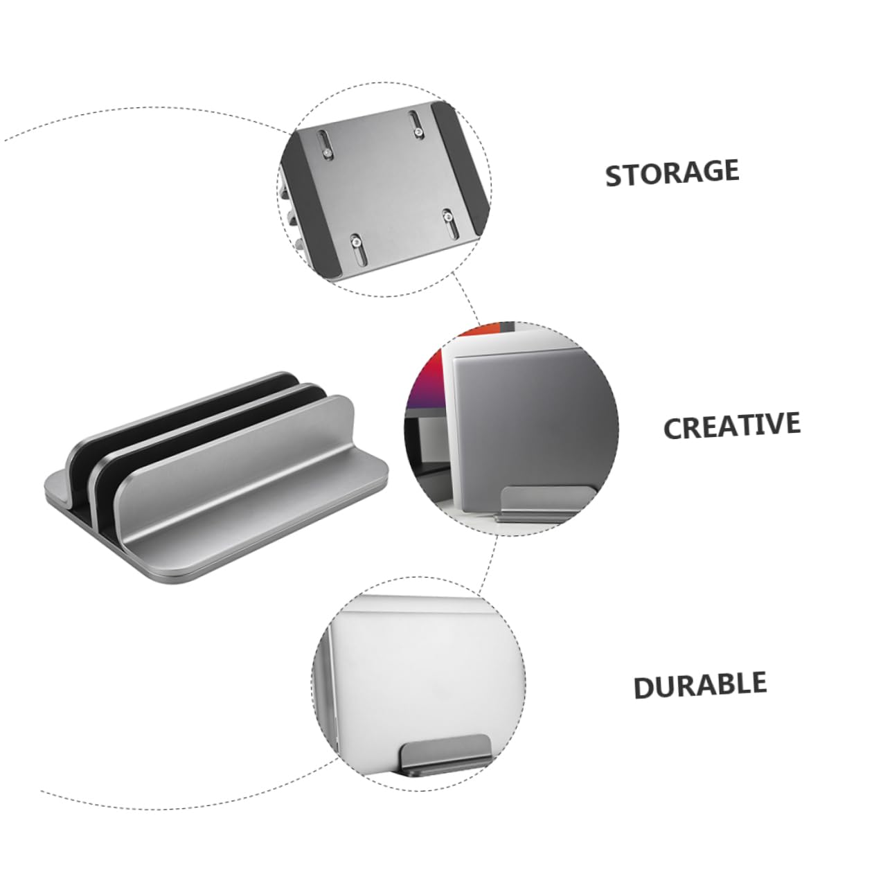 DOITOOL Soporte Vertical Doble para Portátil Base para Portátil De Aleación De Aluminio De Escritorio para Trabajo o Estudio Casa