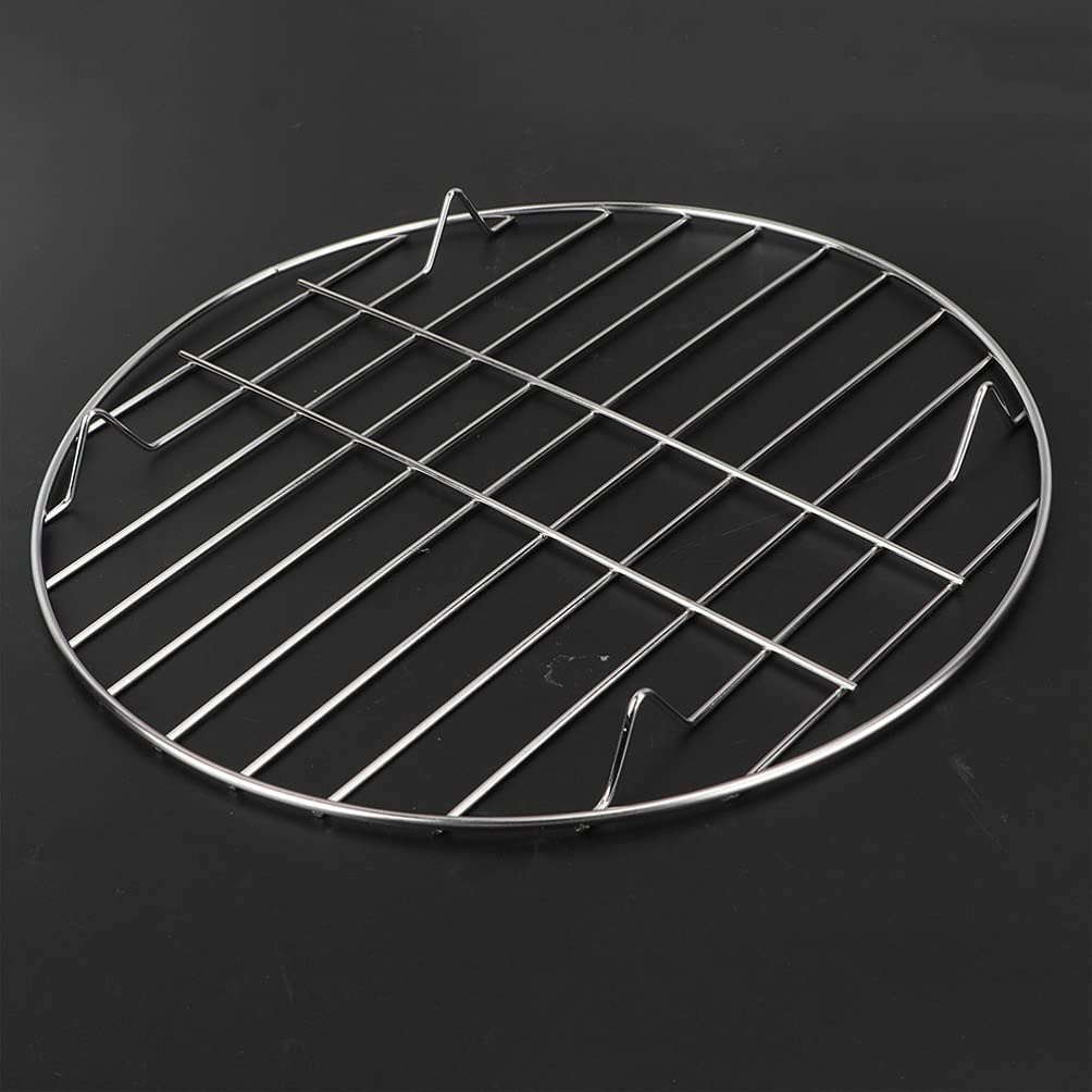 Four de camping 28 cm Grille de cuisson ronde 2 pièces en acier inoxydable Cuisson Refroidissement Cuisson à la vapeur Grille de grillage Grilles de rôtissage Grille de séchage Boulangerie Support d