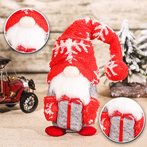 Christmas Gnomes Decorations, 2 Pack Handmade Swedish Tomte Santa Scandinavian Figurine Nordic Plush Elf Gnome Ornaments For Christmas Home Decor Holiday Presents (Style-4) #TOP6
