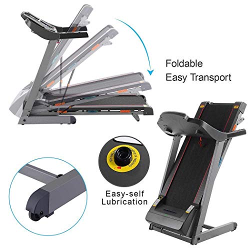Laufband, faltbar, tragbar, Laufband für Zuhause, mit manueller Neigung, 2200 W, Geschwindigkeit bis zu 14 km/h… – Bild 4
