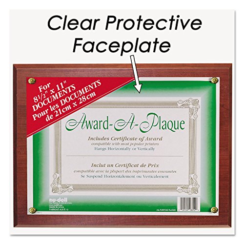 Nudell 18813M Award-A-Plaque Document Holder, Acrylic/Plastic, 10-1/2 X 13, Mahogany #TOP2