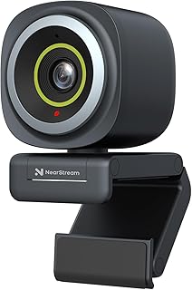 NearStream Webcam 4k con Micrófono Integrado,Camara PC 4K 30 fps/1080P 60 fps, Camara Streaming con FOV Ajustable & Rastreo Facial & Enfoque Automática, Sensor 4MP 1/2.7″ COMS,USB-C,Plug and Play