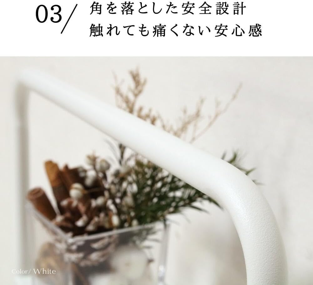 サンニード 5段 スリッパラック 玄関収納ラック 幅35&times;奥行25&times;高さ90cm スチール キャスター付き RC-3590 (ホワイ