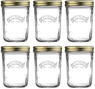 Kilner Wide Mouth Screw Top Lid Preserving Glass Jar 0.35 Litre Transparent (Pack of 6) (6)