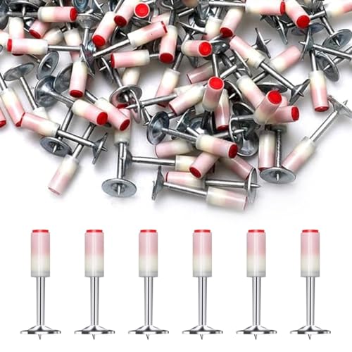 Aekzox 100 Uds Clavos De Acero Para Pistola De Clavos, Clavos Para Hormigón Y Techos, Ideales Para Fijaciones Y Reparaciones 26 Mm