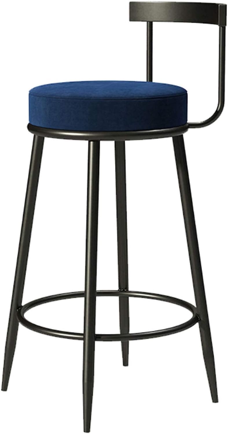 Luxury Bar Stools: Opulent Velvet Seating for Home Bars, Stackable Metal Chairs, Counter Height Barstools with Farmhouse Charm for Stylish Kitchens (75 CM, Blue)-image-32