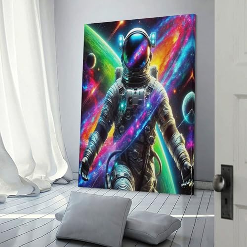 Peintures sur toile astronaute deco murale fantaisie 40x60cm
