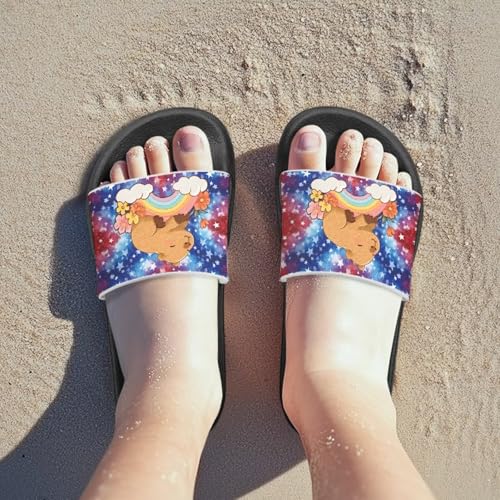 Image of Boy & Girls Slide Sandals Kids Shower Shoes Non Slip Summer Slippers Beach Sandals