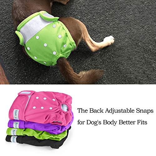 Teamoy Female Dog Diapers(Pack Of 4),Reusable Doggie Diapers For Female Dogs, Washable And Super-Absorbent, M #TOP4