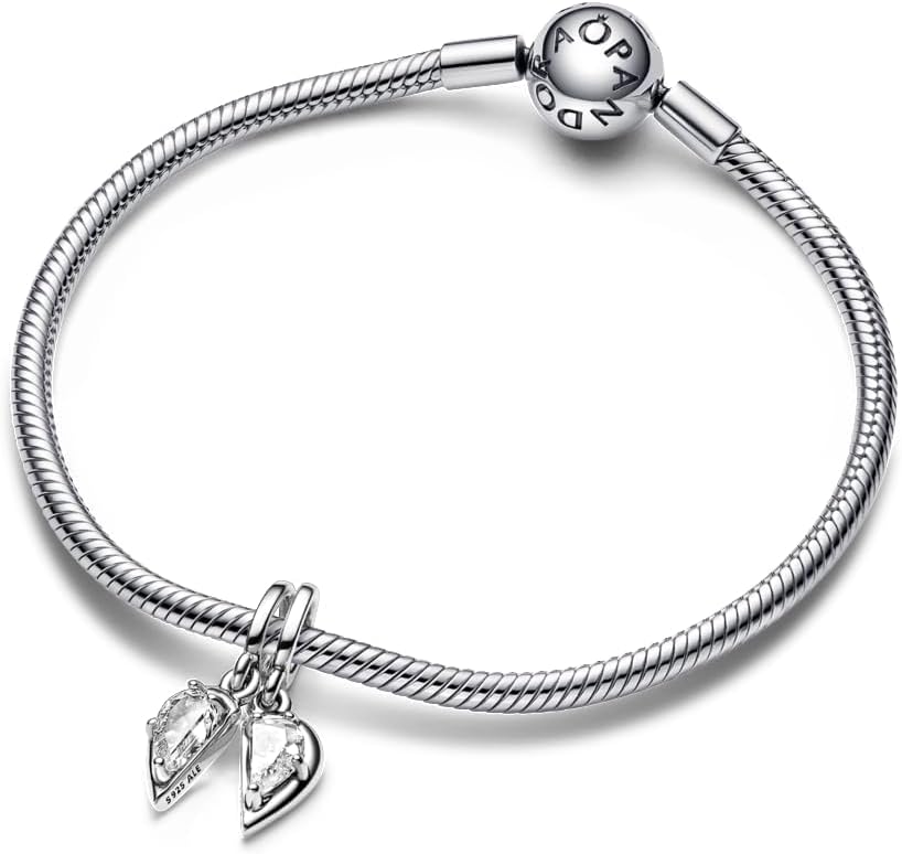 PANDORA Splittable Mother & Daughter Dangle Charm - Compatible with PANDORA Me & Moments - Gift for Women - Sterling Silver with Clear Cubic Zirconia - With Gift Box - Image 4