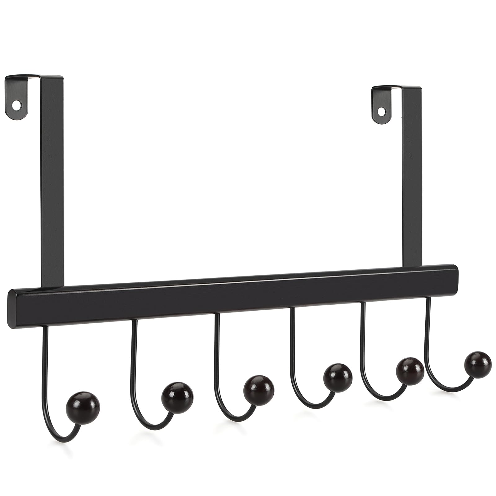 TOPIA HANGER Over The Door Hooks for Hanging, Towel Hooks Towel Racks for Bathroom, Coat Hooks Coat Rack Over The Door Organizer Hanging, Wooden Door Hangers for Coat Towel Hat Purse CT71B