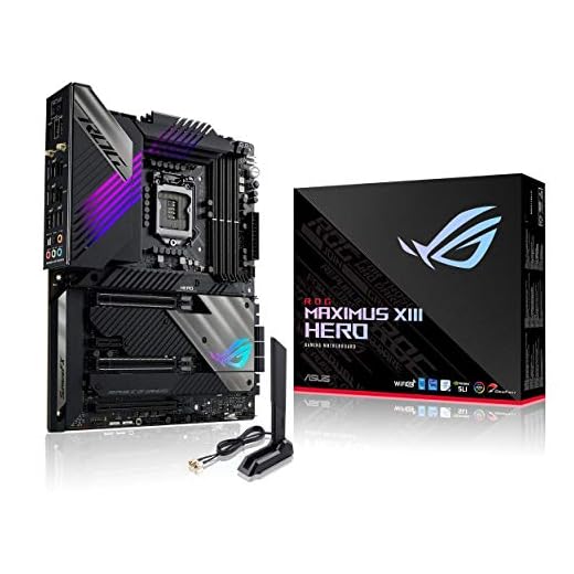 ROG Maximus XIII Hero (WiFi 6E) Z590 LGA 1200(Intel®11th/10th Gen) ATX Gaming Motherboard (PCIe 4.0, 14+2 Power Stages, DDR4 5333+, Dual 2.5Gb LAN,Thunderbolt 4 onboard, 4X M.2/NVMe SSD, Aura RGB)