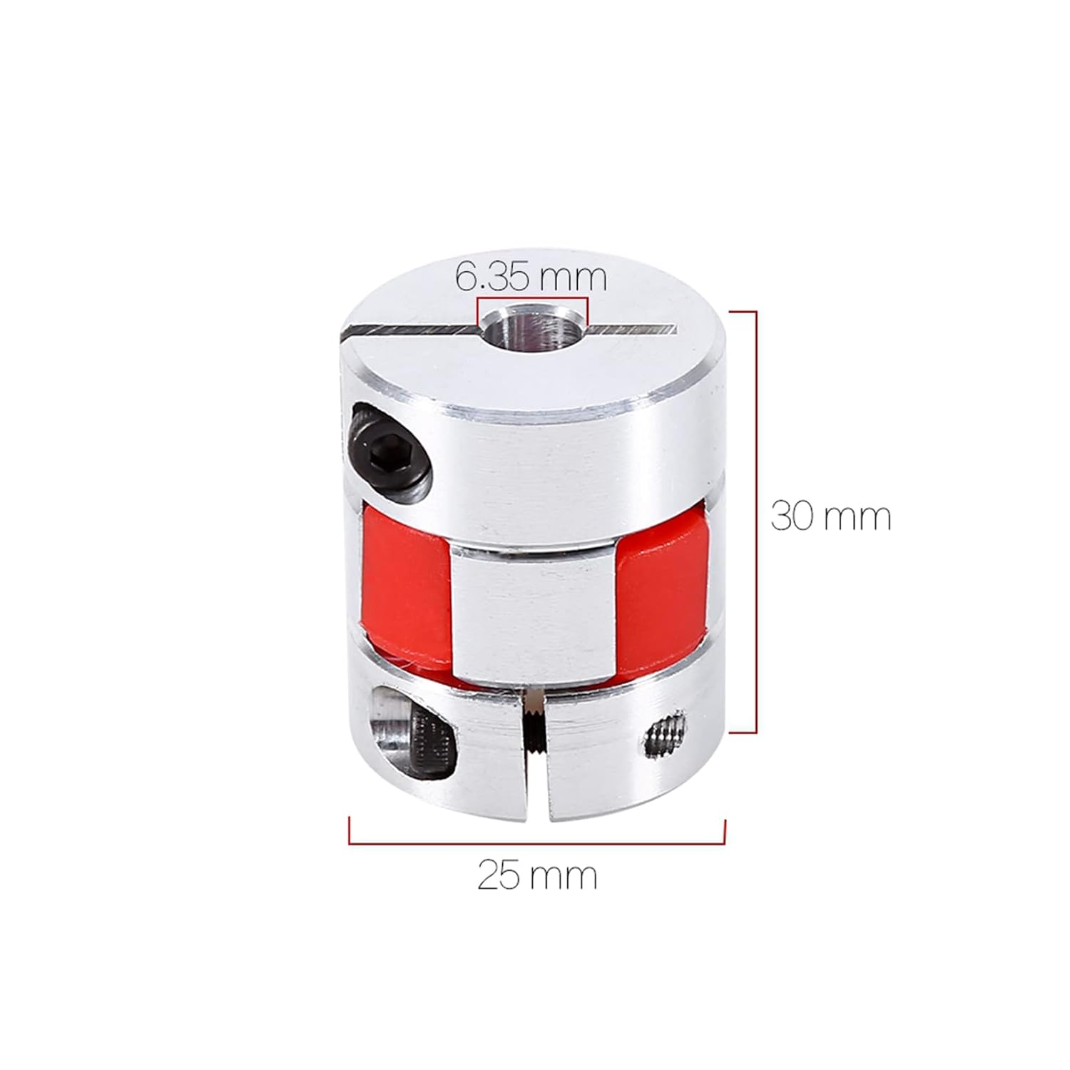 Flexible Shaft Coupling for CNC Stepper Motor Encoder, 6.35mm x 10mm High Stability Performance Beam and Plum Type Encoder Coupler with Durable Flexible Shaft Connection