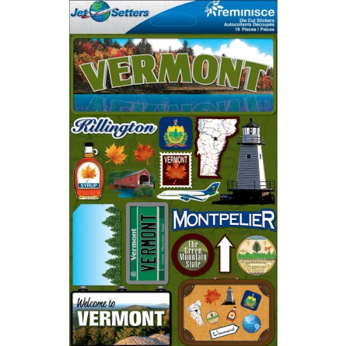 Autocollant 3D Vermont Reminisce Jet Setters 2 pour carnet de voyage