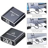 Ethernet Splitter 1 to 2 Out, 1000Mbps Gigabit Network Switch with Cat6 Cable, High-Speed Internet Splitter for Cat5/5e/6/7/8, Black - Image 5