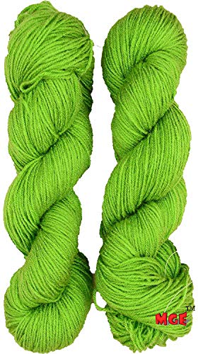 Image of Brilon Green (200 gm) Wool Hank Hand Knitting Wool /Art Craft Soft Fingering Crochet Hook Yarn, Needle Knitting Yarn Thread dye SM-Z