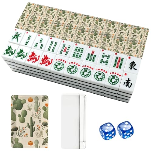 Set Americano de Mahjong con 166 Fichas Acrílicas y Bolsa miniatura 1