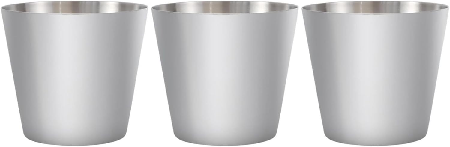 Hemoton Stainless Steel Snack Bowls 3-Pack Reusable Dipping Sauce Cups for Kitchen Dining and Entertaining Ideal for French Fries and Condiments