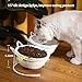 JOROBURO Pet Double Ceramic Bowl, Double Ceramic Raised Cat Bowls with Metal Stand and Cover, Elevated Cat Food Bowls Cat Dishes for Indoor Cats and Small Dog