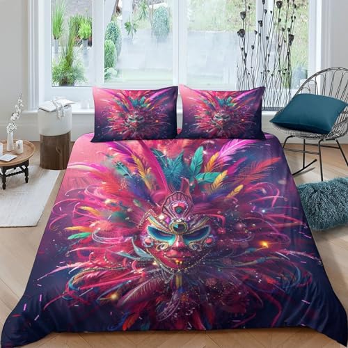 Impreso En 3D Mascarilla Juego De Cama De con Cierre De Cremallera Funda De Almohada Funda De Edredón Microfibra Double（200x200cm） ⭐