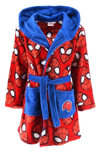 Marvel Spiderman Bata para Niños, Batin de Estar por Casa Infantil, Diseño Bata Polar Suave, Talla 6 Años | Rojo