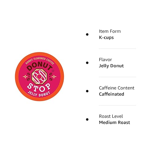 Miniatura 8 de Donut Stop Cápsulas de café con sabor, compatibles con cervezas 2.0 K-Cup y sabor a dona de gelatina, 40 unidades
