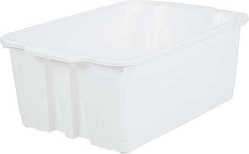 Miniatura 7 de Really Good Stuff Contenedores apilables, 14 x 10 x 5  pulgadas, paquete de 6 unidades, color blanco, contenedores de plástico apilables para