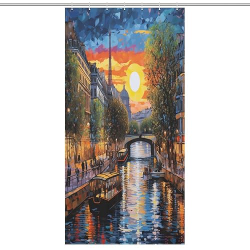Rideau de douche en tissu polyester architecture urbaine chic
