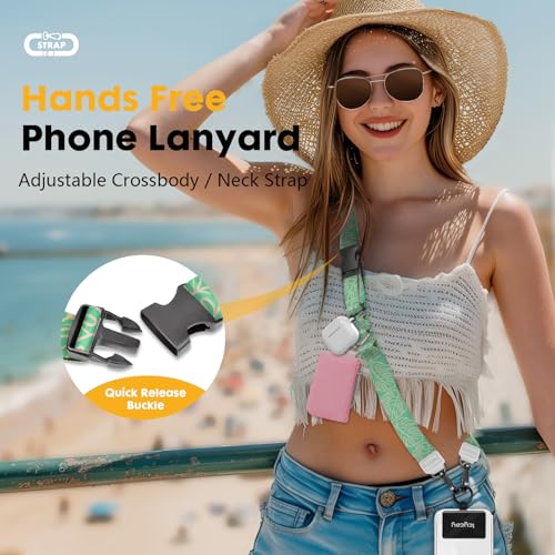 Image of Icycay Phone Lanyard Crossbody Strap Neck Adjustable Teacher Women Leaves | for Cell Phone Case Keys ID Badges, Anti Theft, Multifuctional, Cute Phone Holder, Travel Hiking Essential Accessories, Gifts