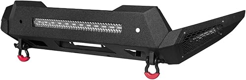 Miniatura 36 de Vijay - Parachoques delantero con textura negra con placa de cabrestante y 5 luces LED y 2 anillos en D de 4.75 T para Tacoma 2005-2015