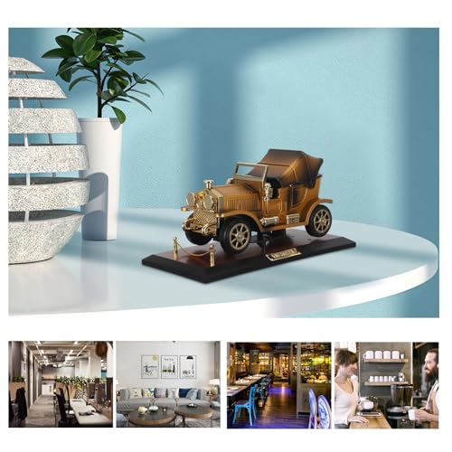 Caja de música coche antiguo para decoración escritorio sin pilas 6