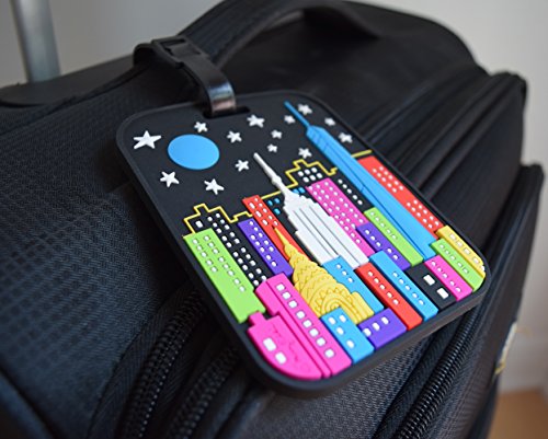 New York Luggage Tag Ny Night Time Skyline Large Heavy Duty Rugged Durable Travel Bag Tag #TOP1