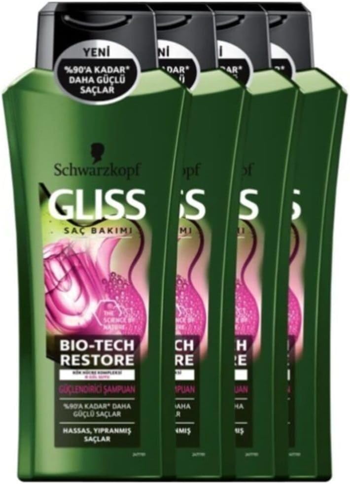 Gliss Bio-Tech Güçlendirici Şampuan, 525 ml x 4 Adet 8690572789018-4