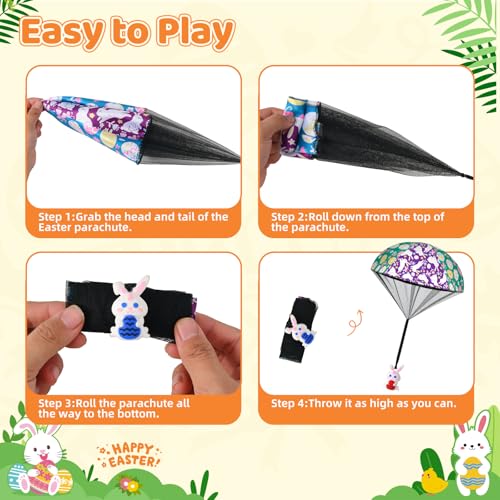 image for GOSODME 8 Pack Prefilled Easter Eggs Parachute Toys, Easter Basket Stu