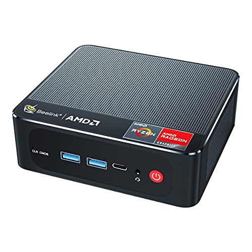 Beelink SER3 Mini PC AMD Ryzen 7 3750H 4C/8T W11 Pro Mini Office Computer, 16GB DDR4 RAM 500GB NVME SSD, Radeon RX Vega 10 Grafik, Dual HDMI 4K@60Hz Output, Dual WiFi-BT, Auto Power On