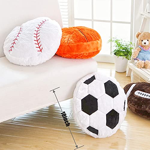 Xiyuan 18 Inch Football Throw Pillow Soft Fluffy Stuffed Football Toy Plush Football Pillows Durable Sport Balls Toys Football Pillow Cushion Sofa Room Decoration Sports Toy Gift (Soccer) #TOP2