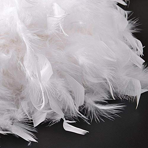 Waneway Feather Lamp Shade For Ceiling Pendant Light, Lampshade For Table Lamp And Floor Lamp For Living Room, Bedroom, Wedding Or Party Decoration, Diameter 11.8 Inches, White #TOP5