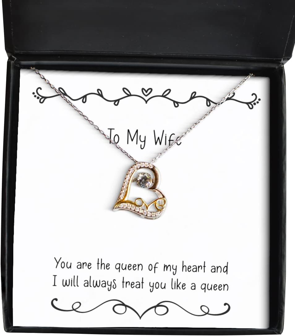 Fancy Wife, You are The Queen of My Heart and I Will Always Treat You Like a Queen, Wife Love Dancing Necklace from Husband