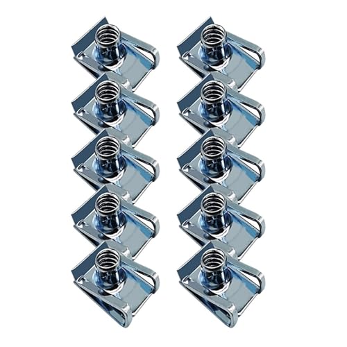 10Pcs M4 M5 M6 Car Galvanized Nut Clip U TY>pe Self-Tapping Nut Kit for Motorbike Auto Parts Clip Fairing Mudguard Fasteners(M5)
