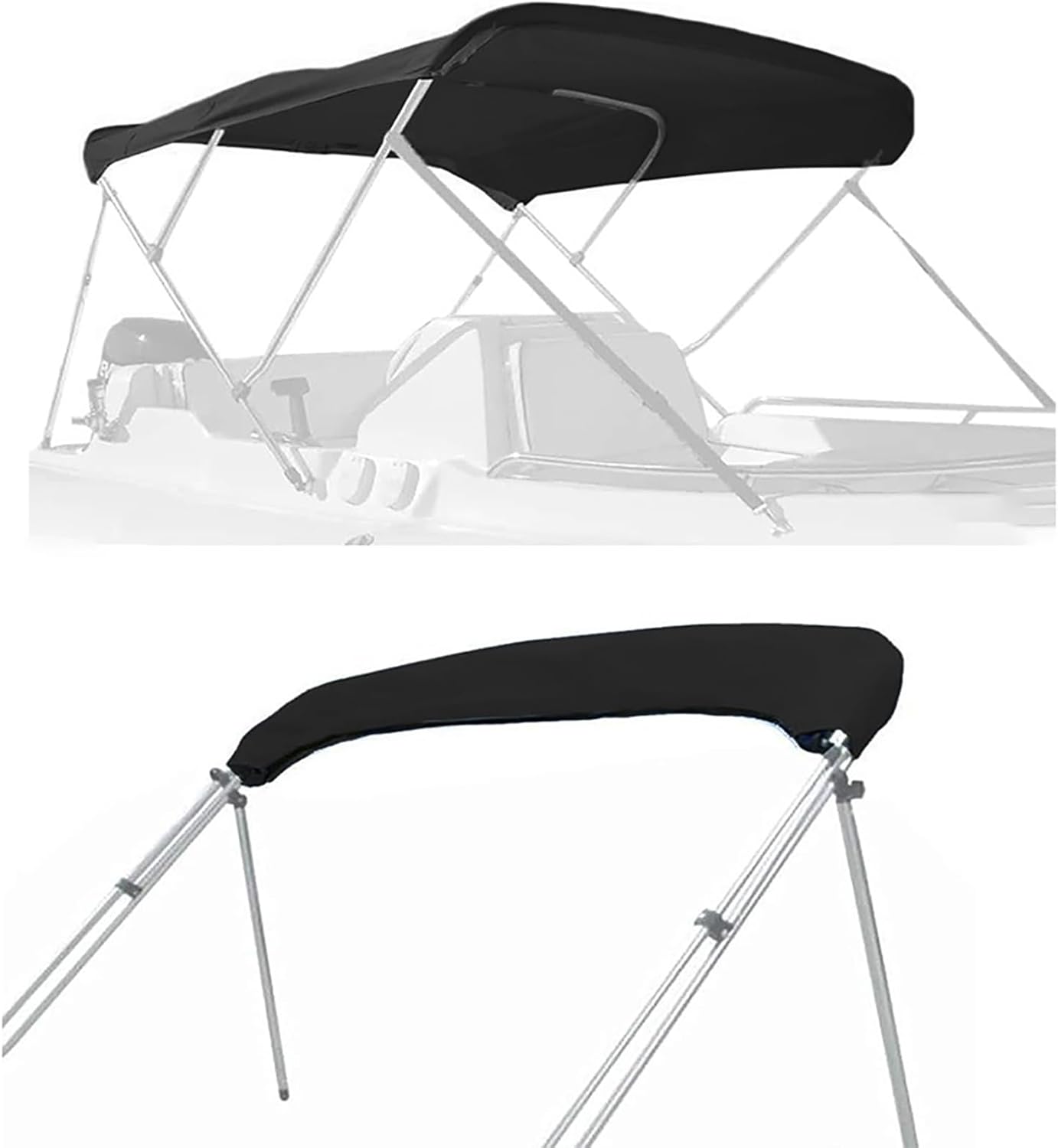 3 Bow Bimini Top Replacement Canvas for Yamaha SX190 2012-2026, Boat Canopy Cover Water Resistant Fabric Without Frame Marine Sunshade,B 183×170cm