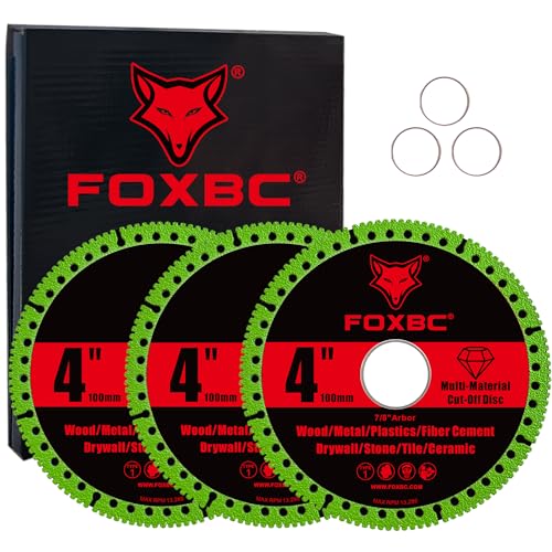 FOXBC 4 Inch Indestructible Multi-Material Cut Off Disc for Angle Grinders, 7/8
