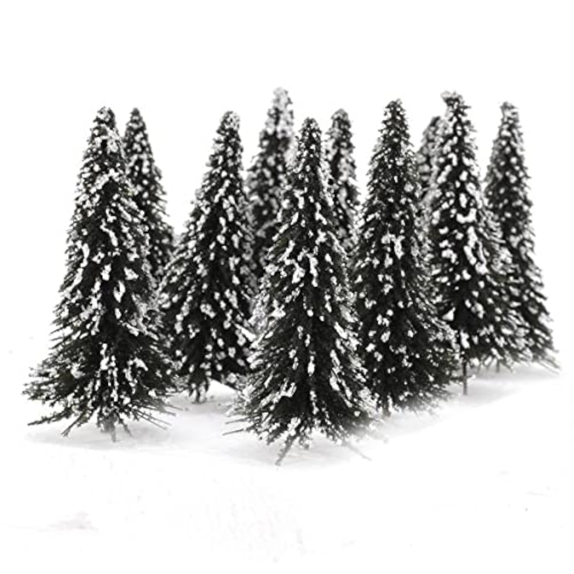 2X 10pcs Scale White Dark Green Scenery Landscape Model Cedar Trees