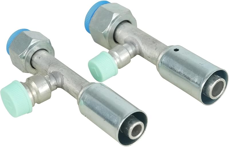Kit de conexões reduzidas para ar-condicionado automotivo Wisepick #8 e #10, fêmea O-ring Beadlock reto com válvulas R134a – 2 unidades