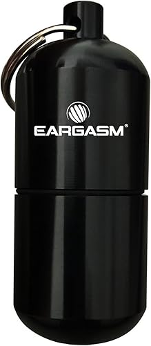 Eargasm Estuche de transporte para llavero para los oídos, práctico contenedor de metal impermeable para llavero perfecto para viajar con tapones