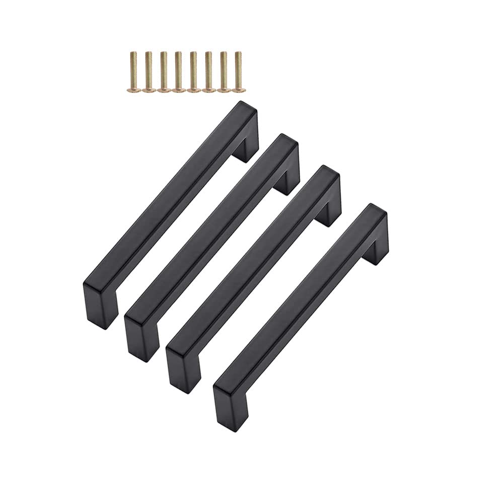 Hoopever Confezione Da 4 Maniglie A T In Acciaio Inox Nero Da 140